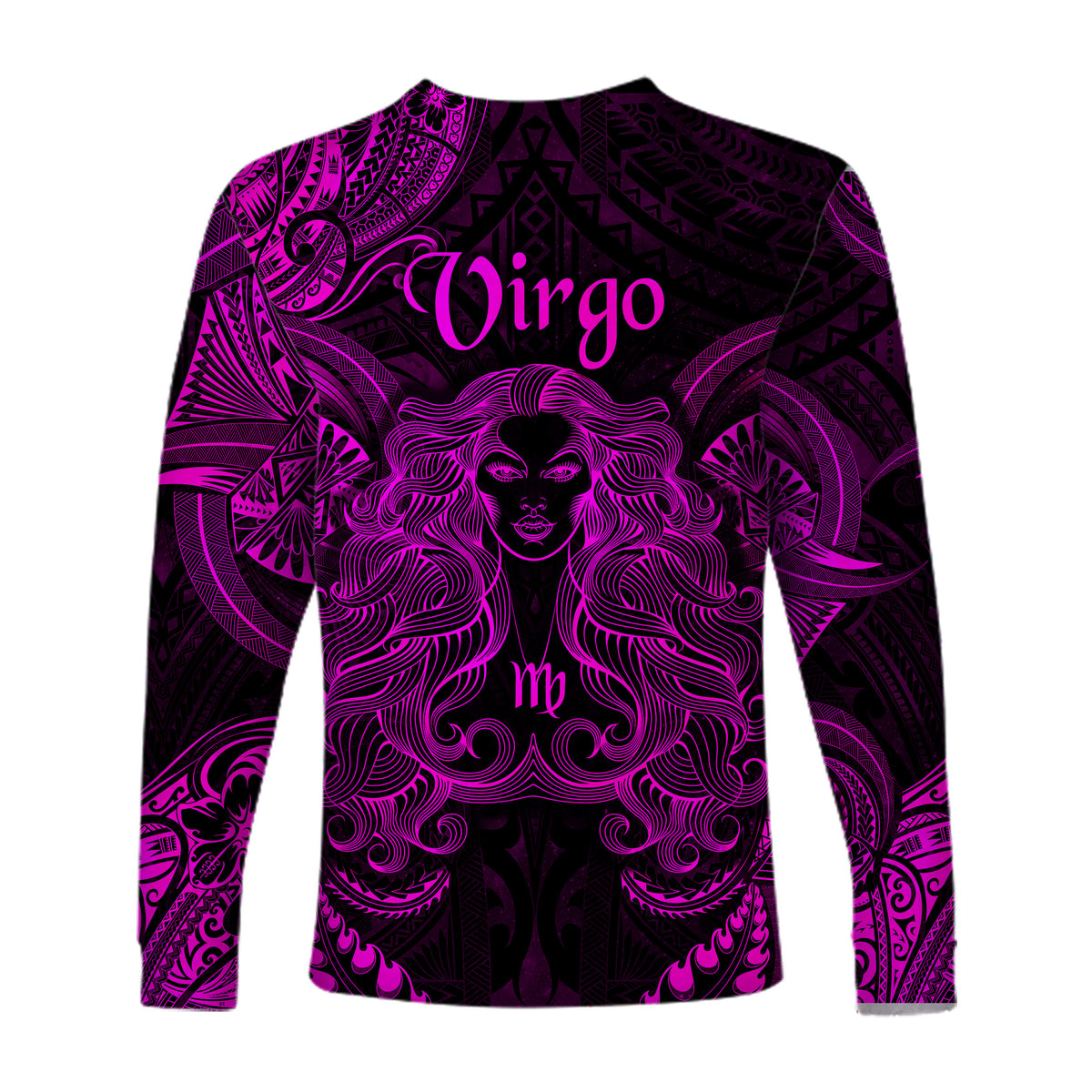 Virgo Zodiac Polynesian Long Sleeve Shirt Unique Style - Pink LT8 - Polynesian Pride