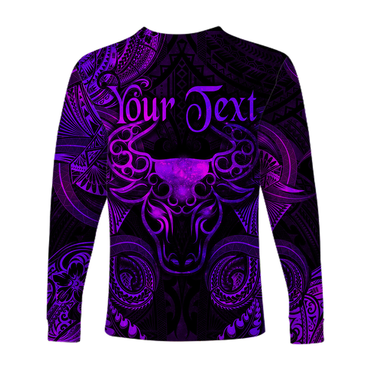 (Custom Personalised) Taurus Zodiac Polynesian Long Sleeve Shirt Unique Style - Purple LT8 - Polynesian Pride