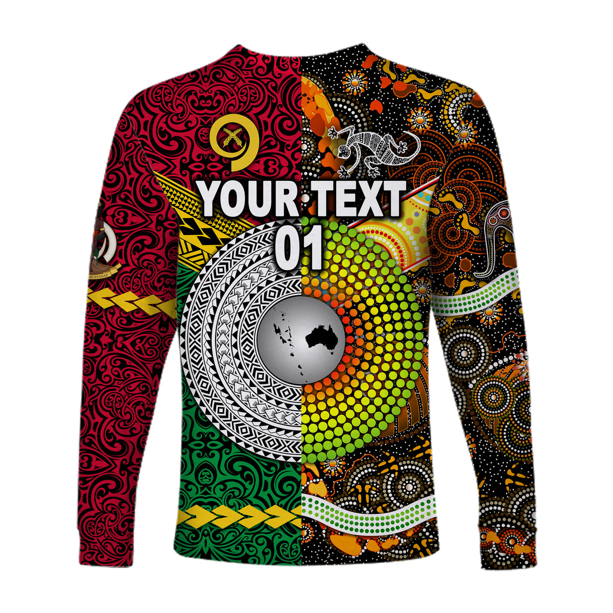 (Custom Personalised) Vanuatu And Australia Long Sleeve Shirt Together LT8 - Polynesian Pride