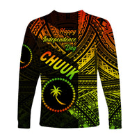 FSM Chuuk Long Sleeve Shirts Happy Independence Day Original Vibes - Reggae LT8 - Polynesian Pride