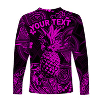 (Custom Personalised) Hawaii Pineapple Polynesian Long Sleeve Shirt Unique Style - Pink LT8 - Polynesian Pride
