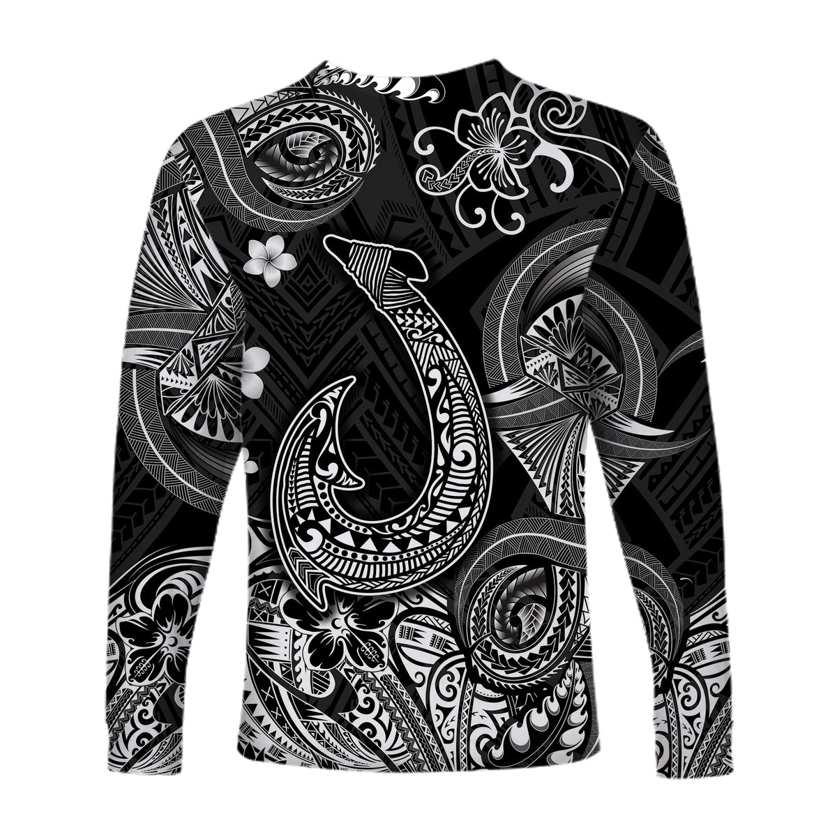 Hawaii Fish Hook Polynesian Long Sleeve Shirt Unique Style - Black LT8 - Polynesian Pride