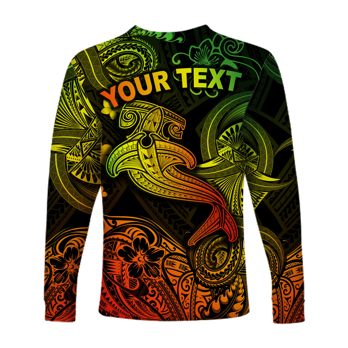 (Custom Personalised) Hawaii Hammer Shark Polynesian Long Sleeve Shirt Unique Style - Reggae LT8 - Polynesian Pride