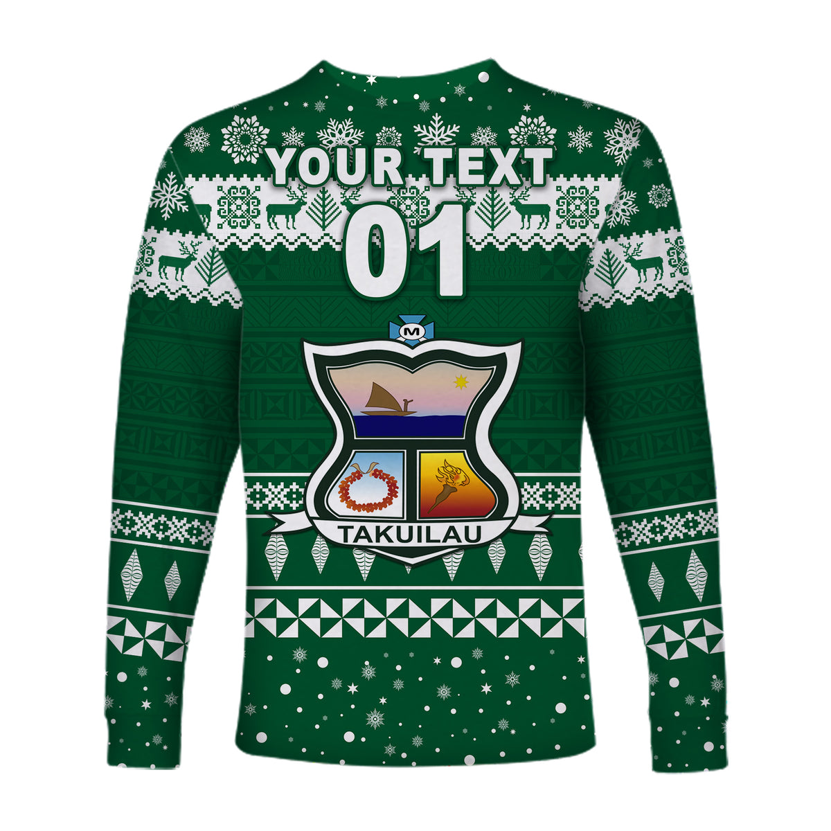 (Custom Personalised) Takuilau College Christmas Long Sleeve Shirt Simple Style LT8 - Polynesian Pride