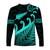 New Zealand Rugby Maori Long Sleeve Shirt Silver Fern Koru Vibes - Turquoise LT8 - Polynesian Pride