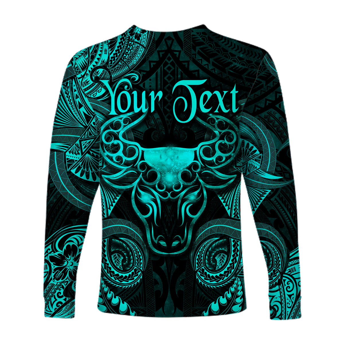 (Custom Personalised) Taurus Zodiac Polynesian Long Sleeve Shirt Unique Style - Turquoise LT8 - Polynesian Pride