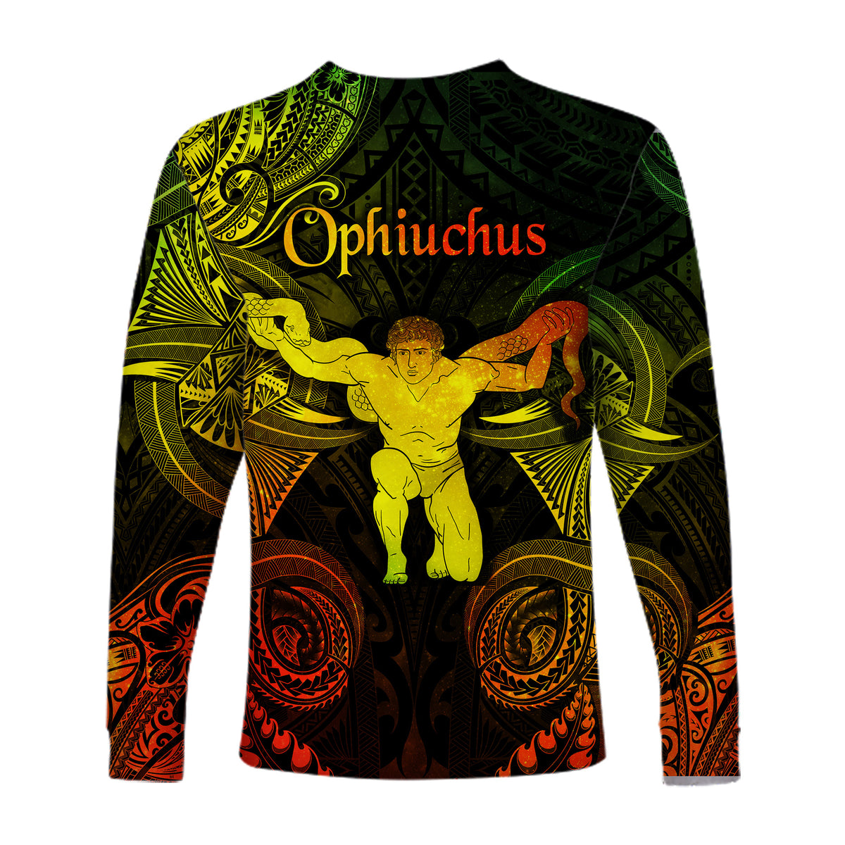Ophiuchus Zodiac Polynesian Long Sleeve Shirt Unique Style - Reggae LT8 - Polynesian Pride