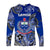 Samoa Manu Long Sleeve Shirt Rugby Unique Style - Blue White LT8 - Polynesian Pride