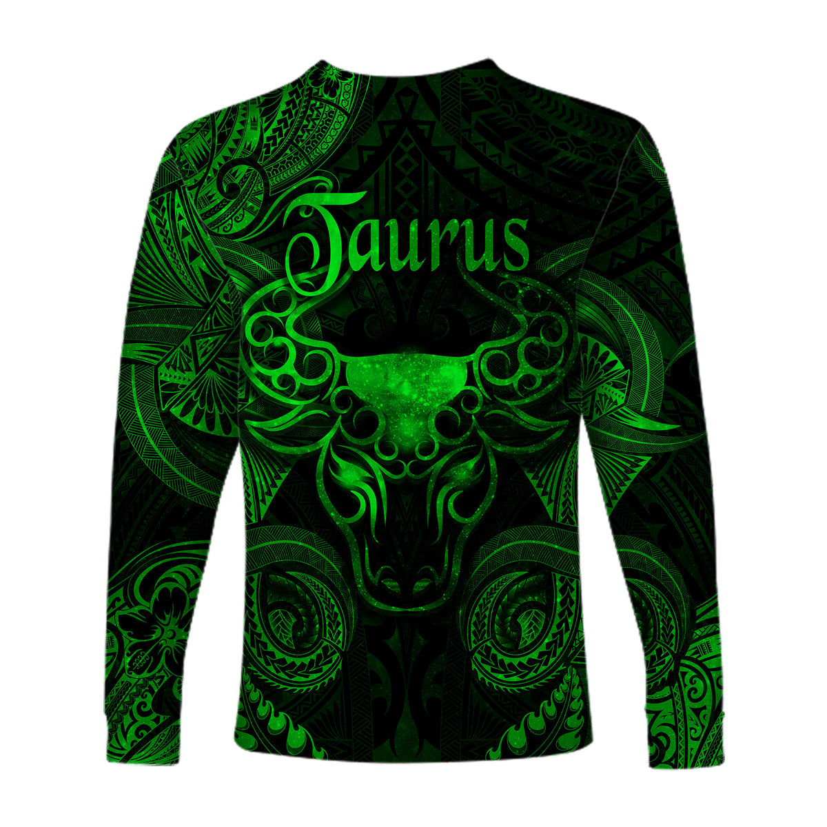 Taurus Zodiac Polynesian Long Sleeve Shirt Unique Style - Green LT8 - Polynesian Pride