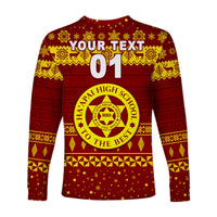 (Custom Personalised) Ha'apai High School Christmas Long Sleeve Shirt Simple Style LT8 - Polynesian Pride