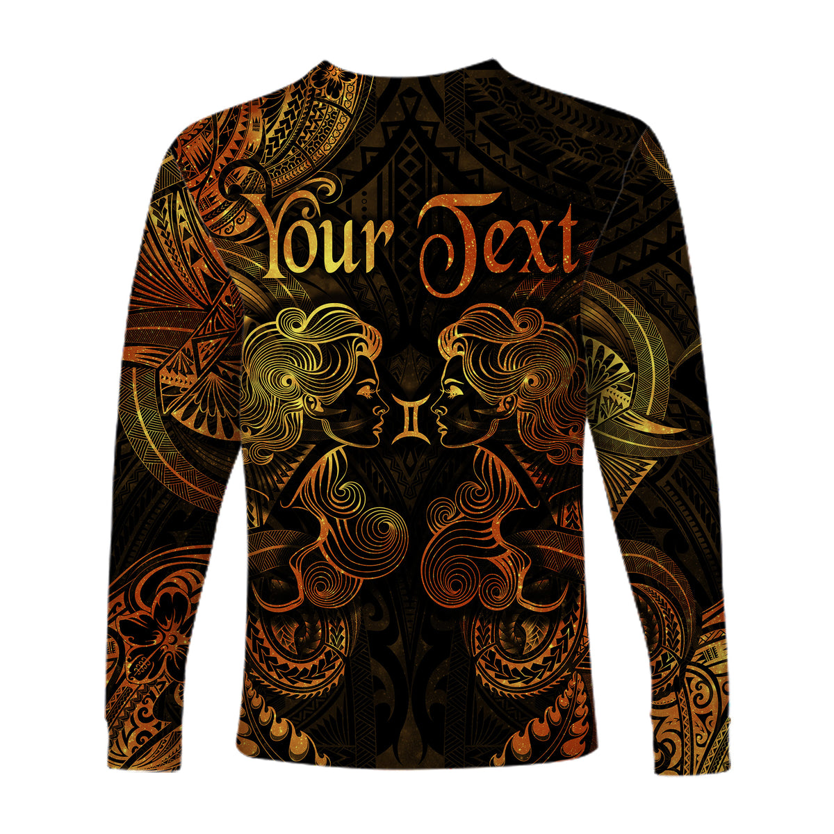 (Custom Personalised) Gemini Zodiac Polynesian Long Sleeve Shirt Unique Style - Gold LT8 - Polynesian Pride
