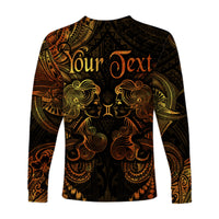 (Custom Personalised) Gemini Zodiac Polynesian Long Sleeve Shirt Unique Style - Gold LT8 - Polynesian Pride