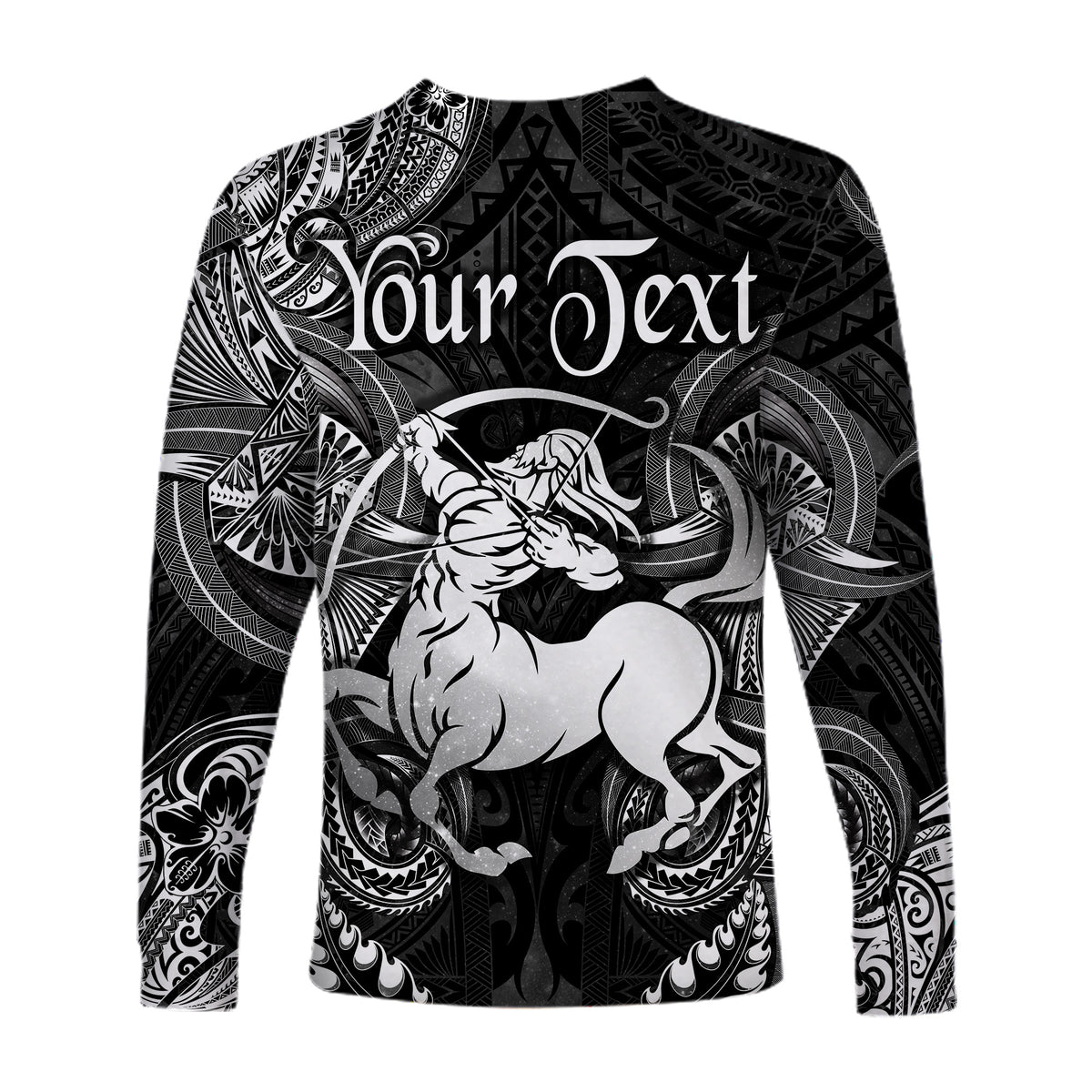 (Custom Personalised) Sagittarius Zodiac Polynesian Long Sleeve Shirt Unique Style - Black LT8 - Polynesian Pride