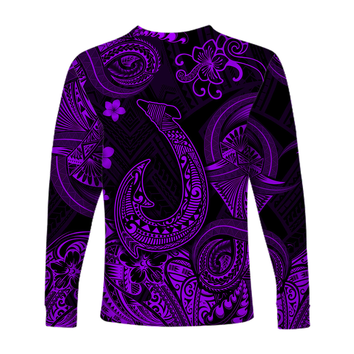 Hawaii Fish Hook Polynesian Long Sleeve Shirt Unique Style - Purple LT8 - Polynesian Pride