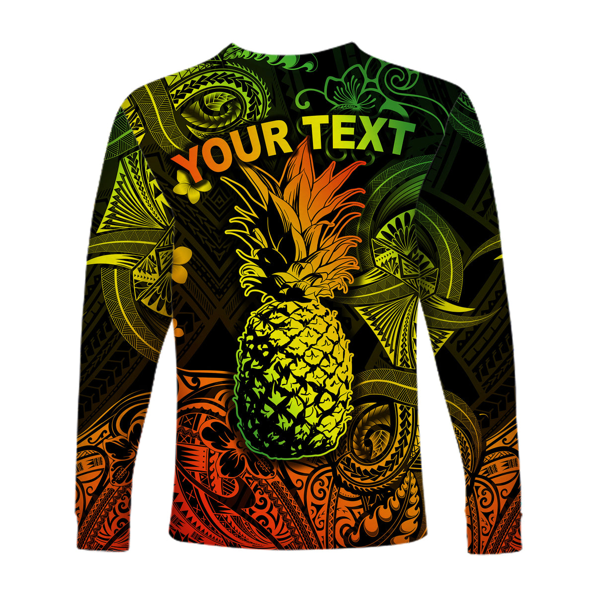 (Custom Personalised) Hawaii Pineapple Polynesian Long Sleeve Shirt Unique Style - Reggae LT8 - Polynesian Pride