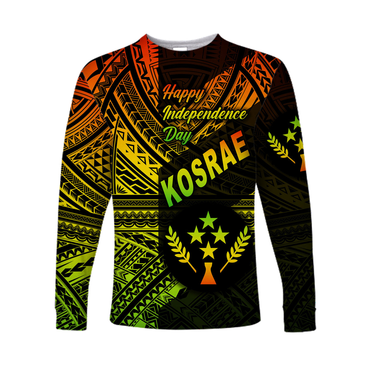 FSM Kosrae Long Sleeve Shirts Happy Independence Day Original Vibes - Reggae LT8 - Polynesian Pride