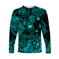 (Custom Personalised) Hawaii Surfing Polynesian Long Sleeve Shirt Unique Style - Turquoise LT8 - Polynesian Pride