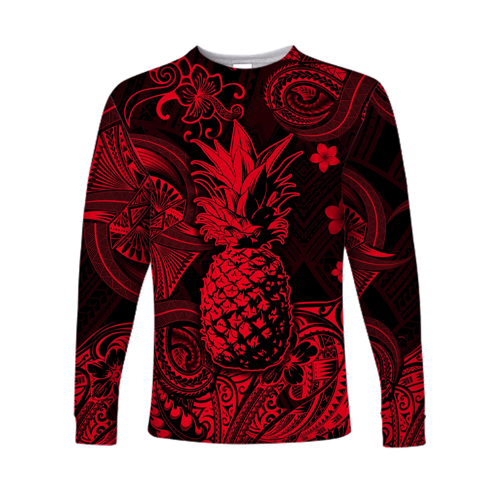 Hawaii Pineapple Polynesian Long Sleeve Shirt Unique Style - Red LT8 - Polynesian Pride