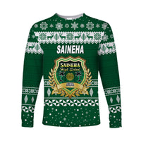Saineha High School Christmas Long Sleeve Shirt Simple Style LT8 Unisex Green - Polynesian Pride