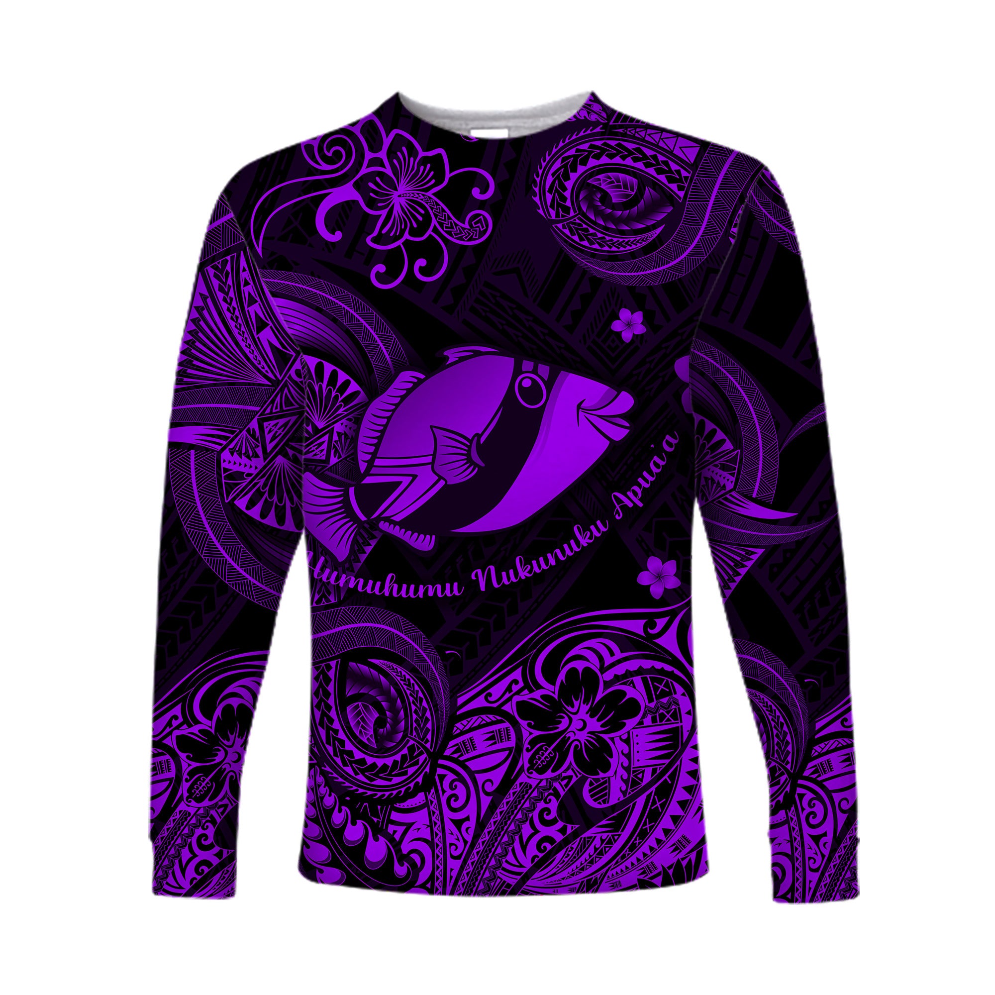 Hawaii State Fish: Humuhumu Nukunuku Apua'a Polynesian Long Sleeve Shirt Unique Style - Purple LT8 - Polynesian Pride