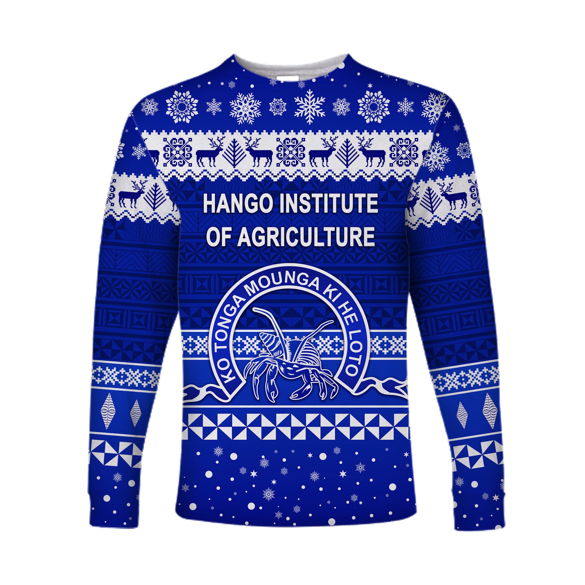 Hango Institute of Agriculture Christmas Long Sleeve Shirt Simple Style LT8 Unisex Blue - Polynesian Pride