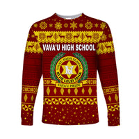 Vava'u High School Christmas Long Sleeve Shirt Simple Style - Maroon LT8 Unisex Green - Polynesian Pride