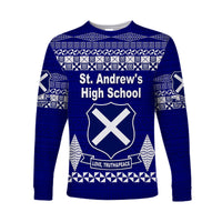 (Custom Personalised) St. Andrew's High School Long Sleeve Shirt Simple Tongan Kupesi LT8 - Polynesian Pride