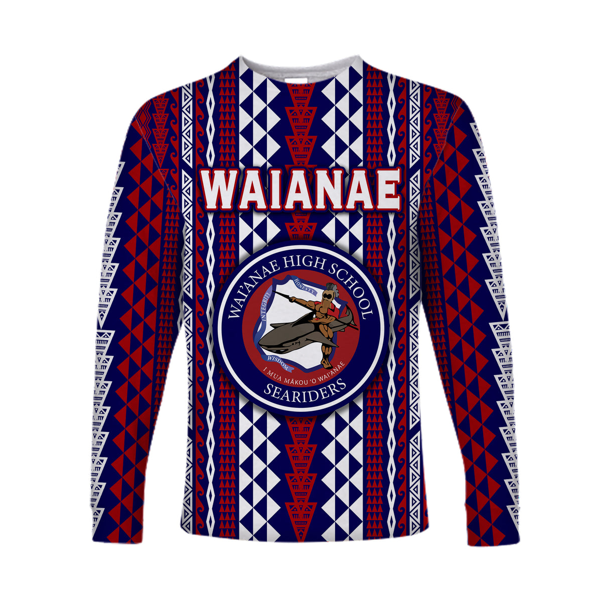 Hawaii Waianae High School Long Sleeve Shirts Seariders Simple Style LT8 - Polynesian Pride