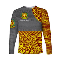 (Custom Personalised) Tonga Vava'u High School Long Sleeve Shirt Kupesi Vibes - Grey LT8 - Polynesian Pride