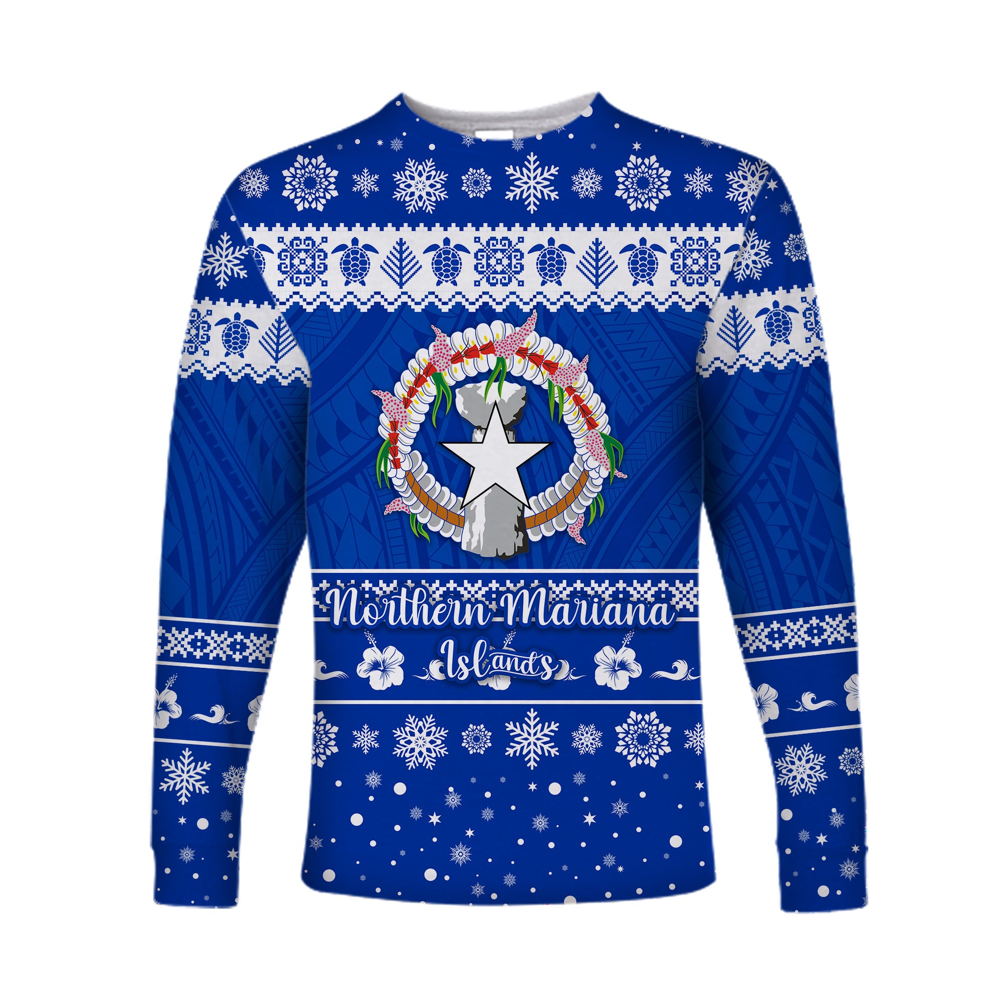 Northern Mariana Islands Christmas Long Sleeve Shirt Simple Style LT8 - Polynesian Pride