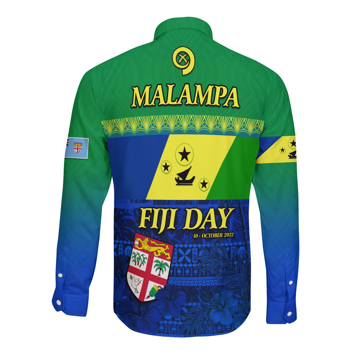 Malampa Fiji Day Long Sleeve Button Shirt Vanuatu Polynesia mix Flowers LT13 - Polynesian Pride