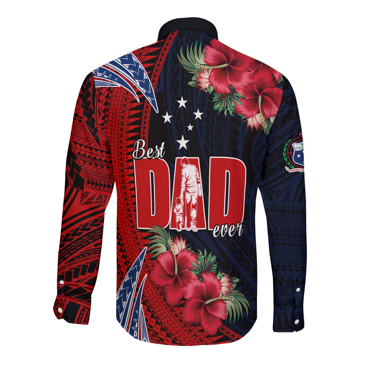 Samoa Fathers Day Long Sleeve Button Shirt Polynesian Best Dad Ever LT13 - Polynesian Pride
