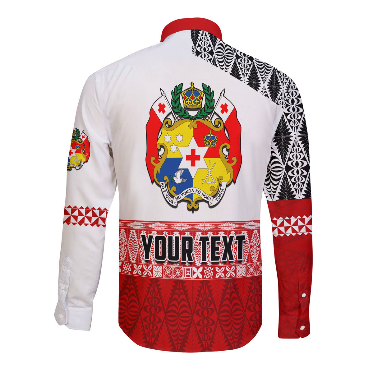 (Custom Personalised) Tonga Rugby Long Sleeve Button Shirt Kupesi Ngatu Mate Maa Tonga LT13 - Polynesian Pride