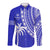 Fiji Rugby Sevens Long Sleeve Button Shirt Fijian 7s Tapa Polynesian Blue Ver.02 LT13 Unisex Blue - Polynesian Pride