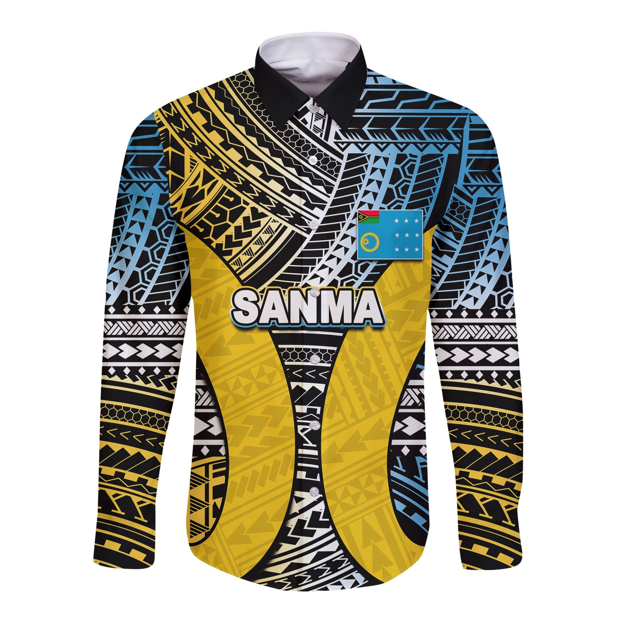 (Custom Personalised) Polynesian Sanma Of Vanuatu Long Sleeve Button Shirt LT6 Unisex Art - Polynesian Pride