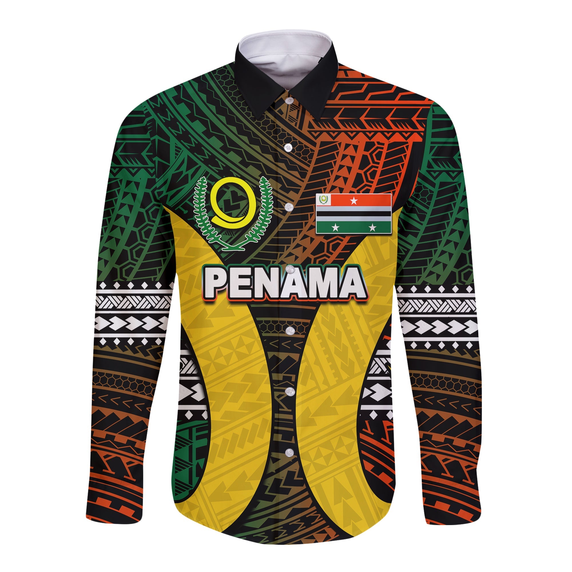 (Custom Personalised) Polynesian Penama Of Vanuatu Long Sleeve Button Shirt LT6 Unisex Art - Polynesian Pride