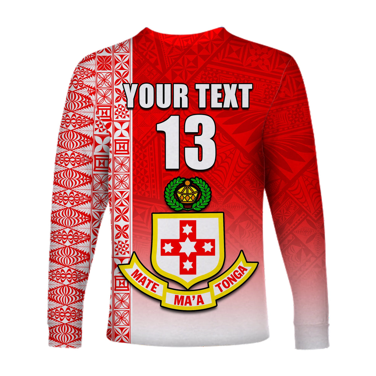 (Custom Text and Number) Kolisi Tonga College Atele Long Sleeve Shirt Home of the Lions LT13 - Polynesian Pride