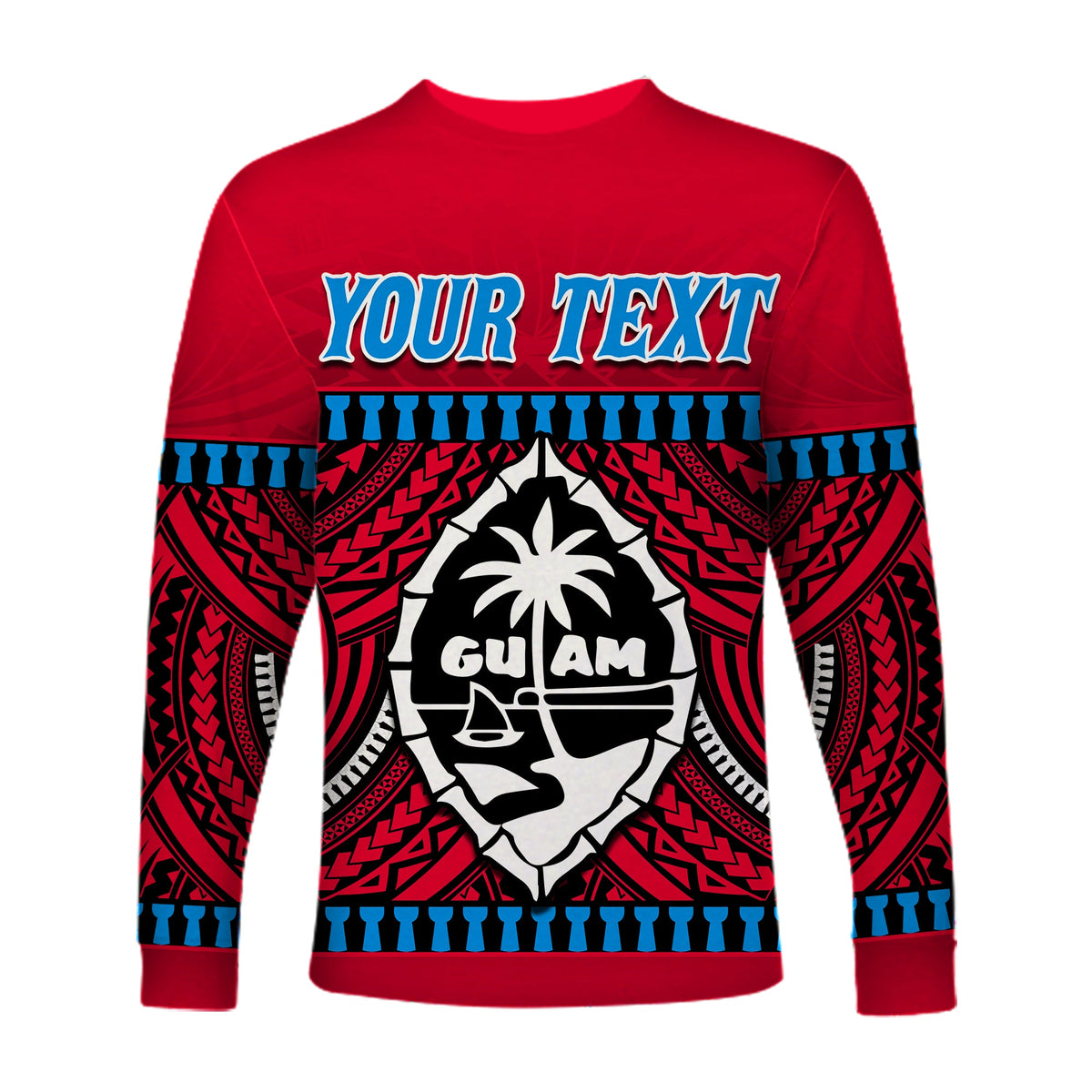 (Custom Personalised) Guam Chamorro Long Sleeve Shirt Latte Stone Red Polynesian Haligi LT13 - Polynesian Pride