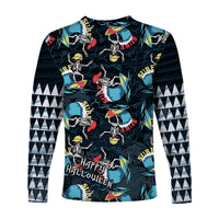 Hawaii Skeleton Surf Long Sleeve Shirt Halloween Hawaiian Tribal LT13 - Polynesian Pride