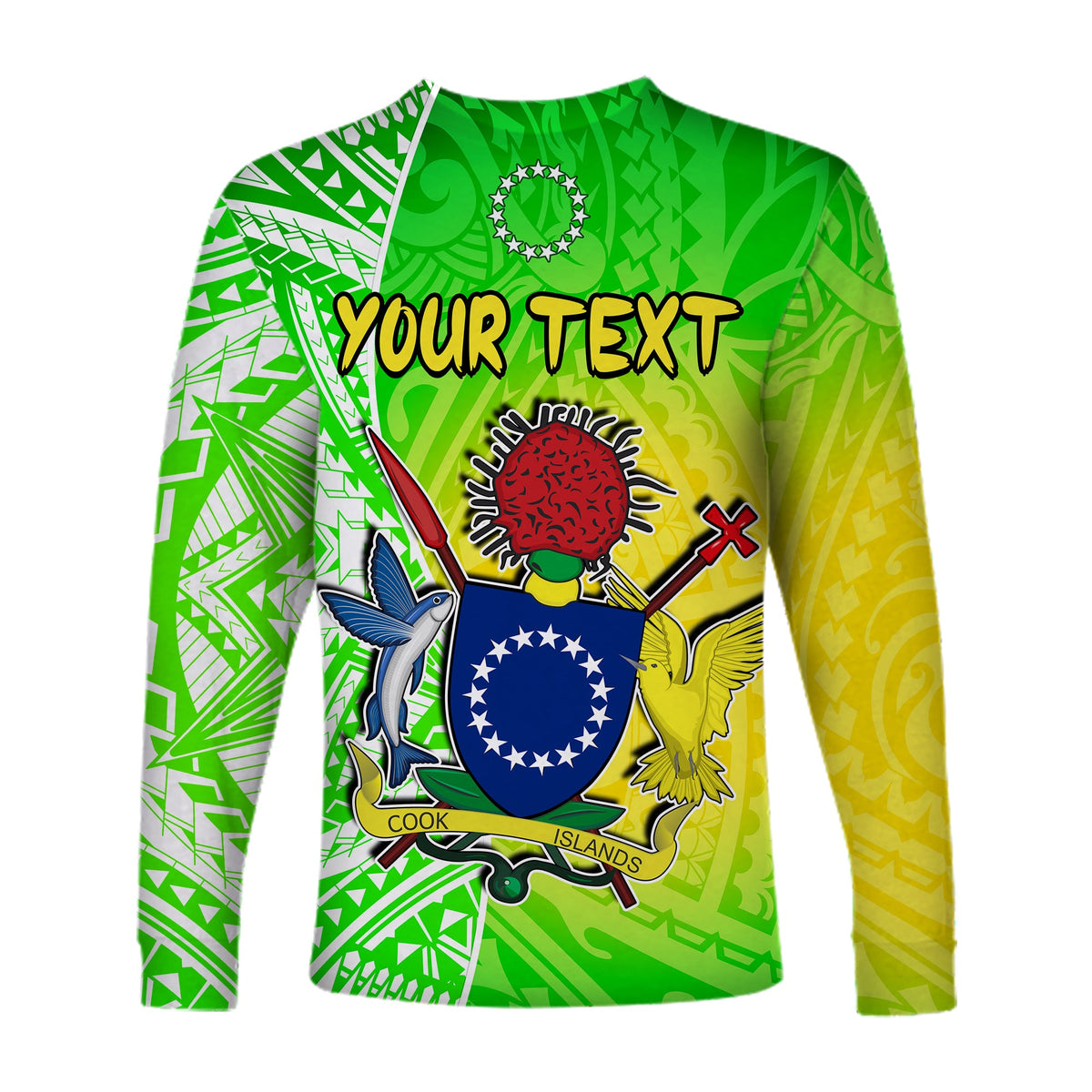 (Custom Personalised) Happy Mangaia Gospel Day Long Sleeve Shirt Cook Islands Coat Of Arms Polynesian Pattern LT14 - Polynesian Pride