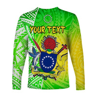 (Custom Personalised) Happy Mangaia Gospel Day Long Sleeve Shirt Cook Islands Coat Of Arms Polynesian Pattern LT14 - Polynesian Pride