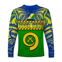 (Custom Personalised) Malampa Province Long Sleeve Shirt Vanuatu Pig Tusk Polynesian Flag Style LT14 - Polynesian Pride