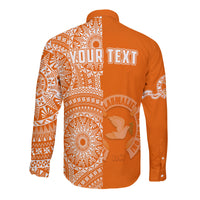 (Custom Personalised) Tailulu Tonga College Long Sleeve Button Shirt Tongan Ngatu Pattern LT14 - Polynesian Pride