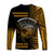 Hawaii Long Sleeve Shirt Kakau Warrior Helmet Gradient Gold Polynesian LT14 - Polynesian Pride