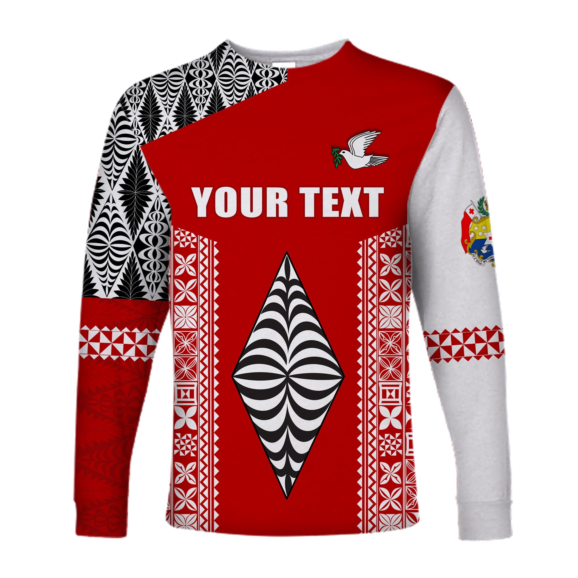 (Custom Personalised) Tonga Rugby Long Sleeve Shirt - Mate Ma'a Tonga LT13 Unisex Red - Polynesian Pride