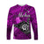 (Custom Personalised) The Shaka Hawaii Long Sleeve Shirt Tropical Flowers Purple Version LT13 Unisex Purple - Polynesian Pride