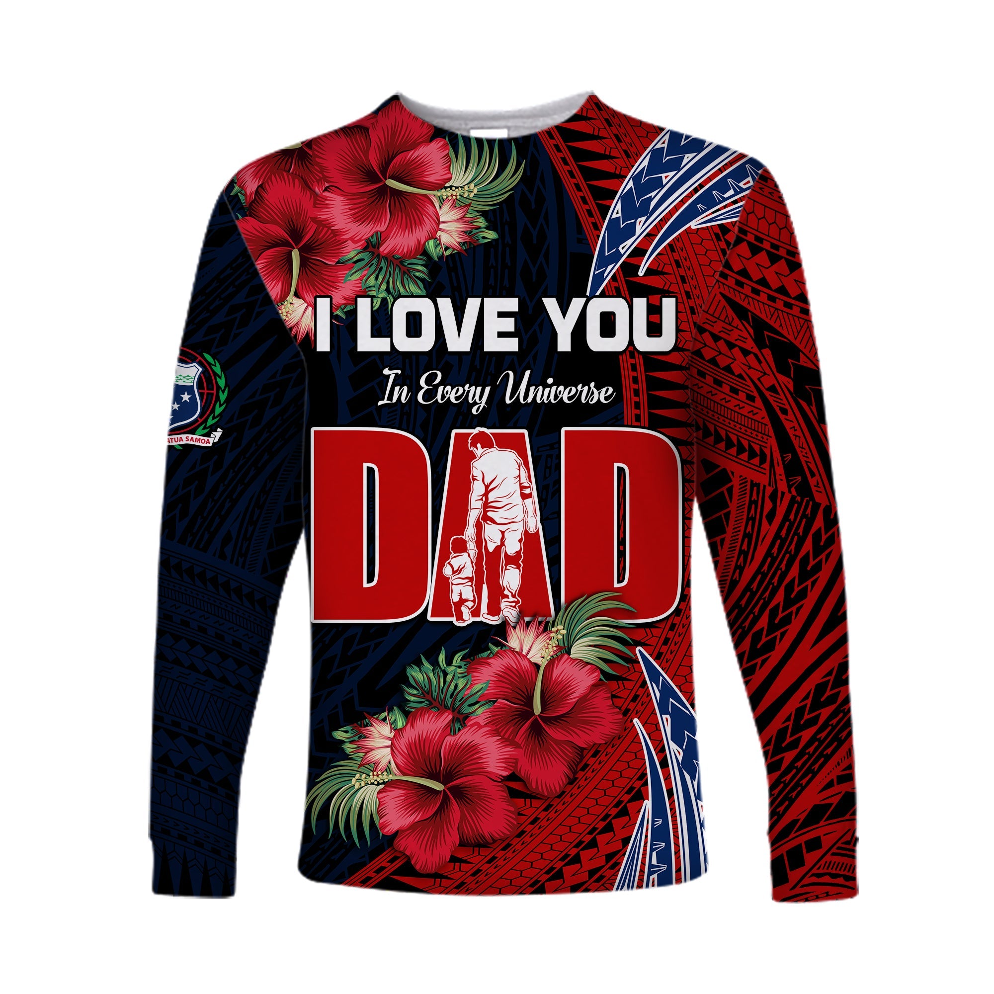 Samoa Fathers Day Long Sleeve Shirt Polynesian Best Dad Ever LT13 Unisex Red - Polynesian Pride