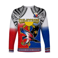 Custom Personalised Philippines Long Sleeve Shirt Polynesian Filipino Pattern With Eagle LT14 - Polynesian Pride