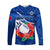 (Custom Text And Number) Samoa Rugby Long Sleeve Shirt Manu Samoa Polynesian Hibiscus Blue Style LT14 - Polynesian Pride