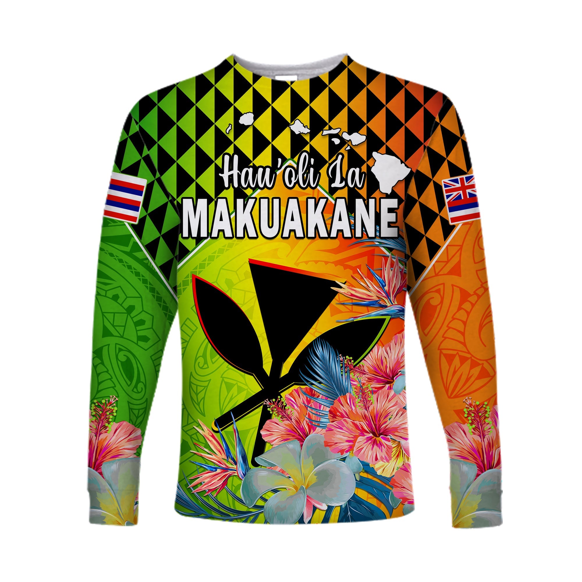 Happy Hawaii Fathers Day Long Sleeve Shirt Hawaiian Tribal Kanaka Maoli Hibiscus LT14 Unisex Reggae - Polynesian Pride